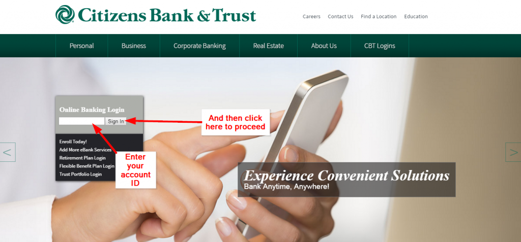 citizens trust bank online login