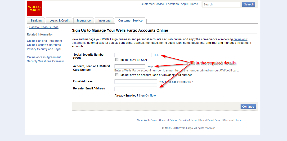 wells fargo online account sign in