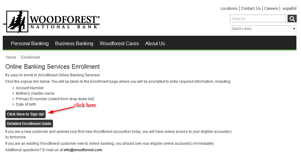 how to sign up for woodforest online banking