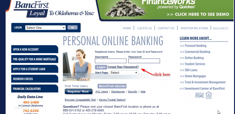 BancFirst Online Banking Login Login Bank