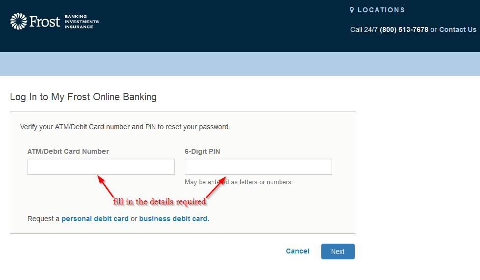 frost debit card account tracker