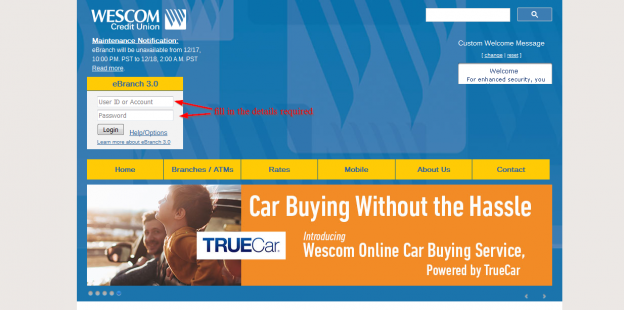 Wescom Credit Union Online Banking Login Login Bank