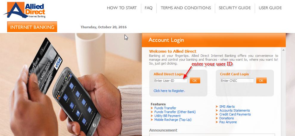 allied bank account check balance